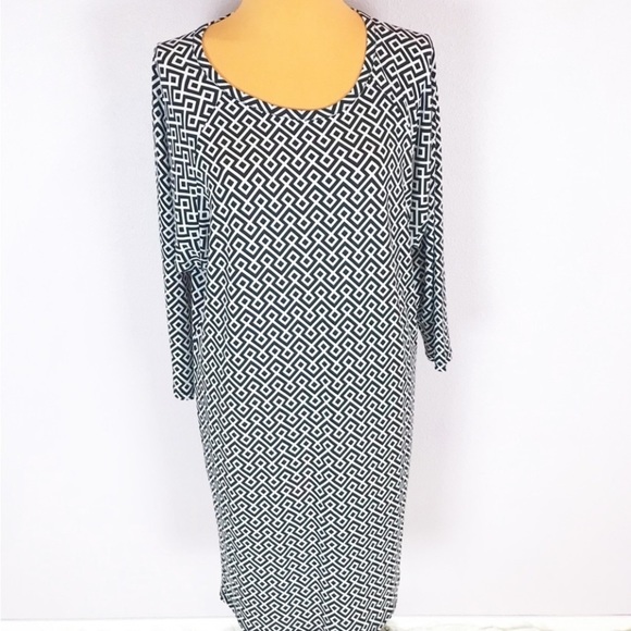 Micheal Kors  size Small Black & White print long sleeve Dress fits sizes 8-12 - Picture 1 of 6